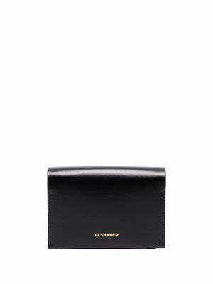 Jil Sander logo-plaque leather wallet - Black
