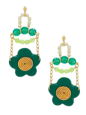 Amir Slama flower earrings - Green