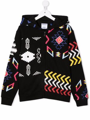 Marcelo Burlon County Of Milan Kids Patchwork Folk-print hoodie - Black