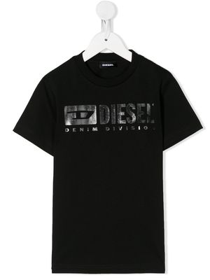 Diesel Kids Denim Division distressed T-shirt - Black
