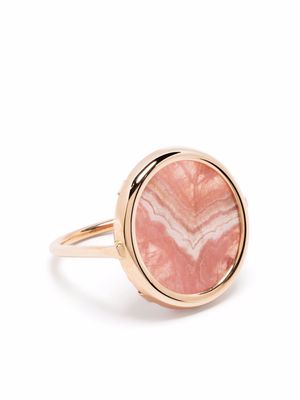 GINETTE NY 18kt yellow gold French Kiss rhodochrosite disc ring