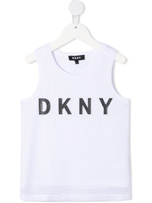 Dkny Kids logo print sleeveless top - White