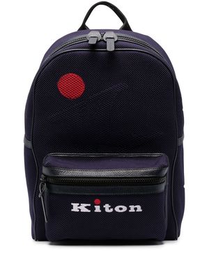 Kiton logo-print backpack - Blue