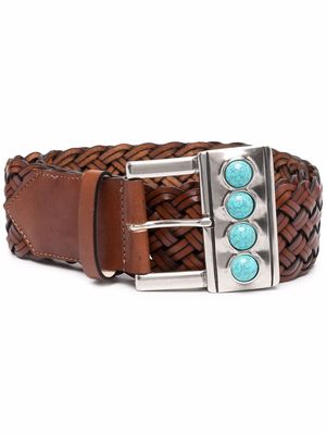 ETRO woven leather belt - Brown
