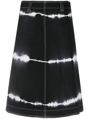 Courrèges Pre-Owned 2000s tie-dye A-line skirt - Black