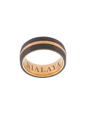 Nialaya Jewelry paneled curved ring - Yellow