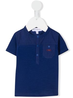 Emporio Armani Kids logo-embroidered polo shirt - Blue