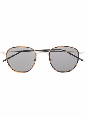 Montblanc tortoiseshell-effect round-frame sunglasses - Brown