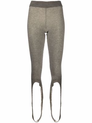 AMI AMALIA stirrup-cuff merino leggings - Green