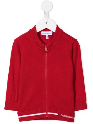 Emporio Armani Kids zip-up knitted cardigan - Red