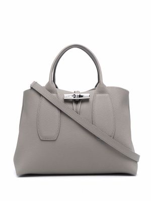 Longchamp Roseau leather tote bag - Grey