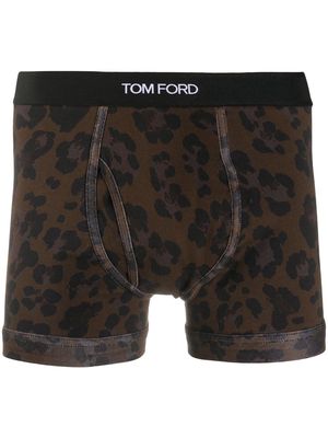 TOM FORD leopard-print boxers - Black