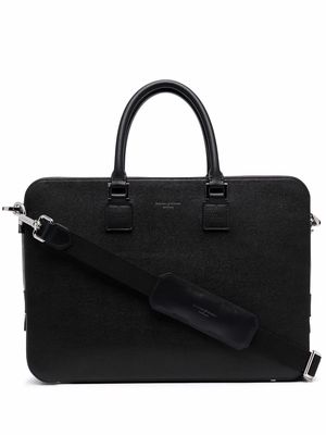 Aspinal Of London Mount Street leather briefcase - Black