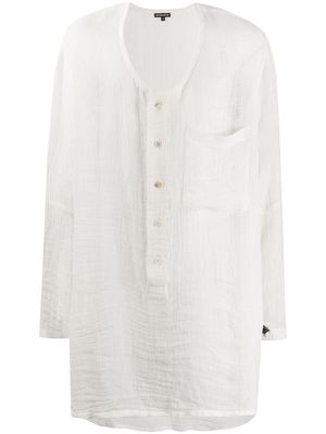 Ann Demeulemeester long-length collarless shirt - White