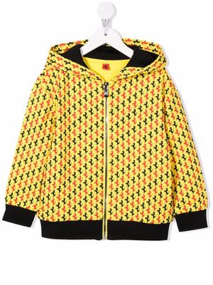 Ferrari Kids logo zipped hoodie - Yellow
