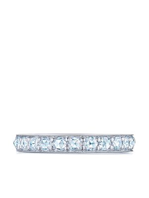 KWIAT 18kt white gold rose cut diamond partway band ring - Silver
