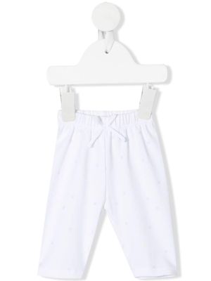 Knot bow-detail organic-cotton leggings - White