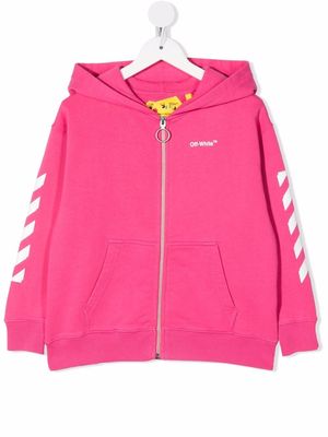 Off-White Kids chest logo-print jacket - Pink