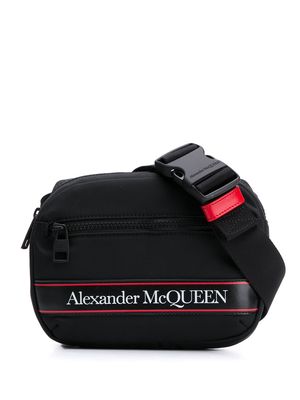 Alexander McQueen logo stripe belt bag - Black