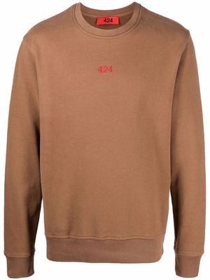 424 logo-print crew neck sweatshirt - Brown