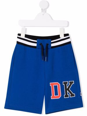Dkny Kids embroidered-logo track shorts - Blue