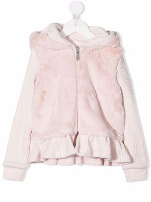 Lapin House faux-fur hooded jacket - Pink