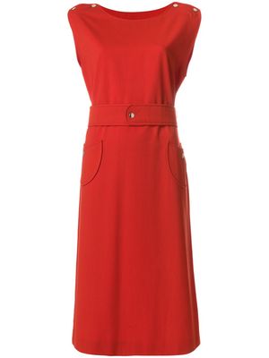 Courrèges Pre-Owned belted midi dress - Red