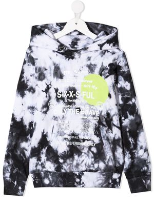Diesel Kids tie dye print hoodie - Black
