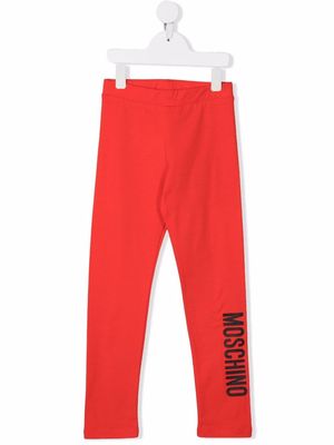 Moschino Kids logo print leggings - Red