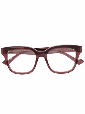 Gucci Eyewear square-frame clear glasses - Pink