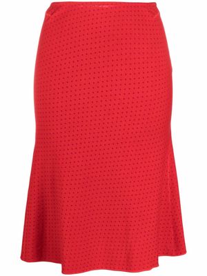 Alaïa Pre-Owned 2000s micro-dot high-waisted skirt - Red