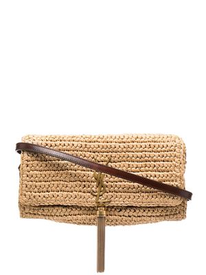 Saint Laurent Kate raffia shoulder bag - Neutrals