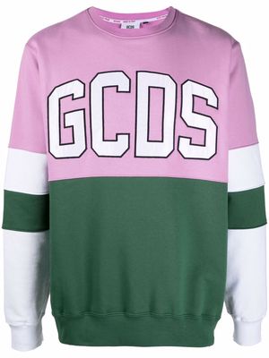 Gcds colour-block logo-print sweatshirt - Green