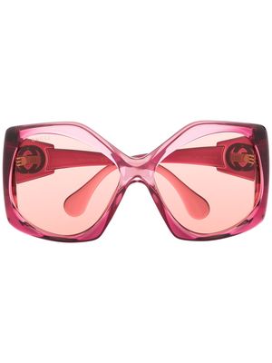 Gucci Eyewear angular-frame oversized sunglasses - Pink