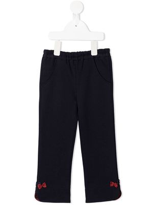 Familiar bow-detail straight trousers - Blue