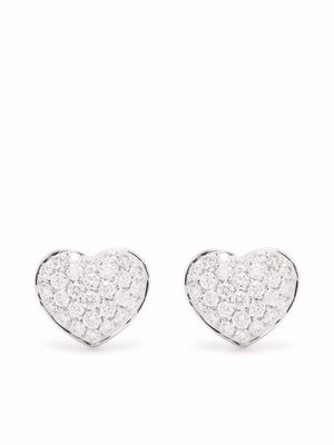 LEO PIZZO 18kt white gold Amore diamond stud earrings - Silver