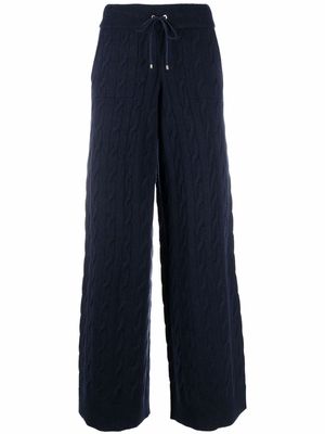 Ralph Lauren Collection cable-knit recycled cashmere trousers - Blue