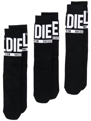 Diesel ribbed logo socks - Black