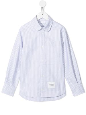 Thom Browne Kids Oxford University stripe classic shirt - Grey