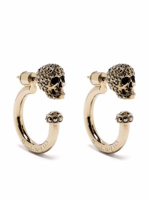 Alexander McQueen crystal skull loop earring - Gold