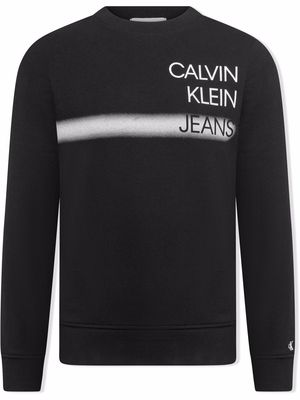 Calvin Klein Kids logo-print cotton sweatshirt - Black
