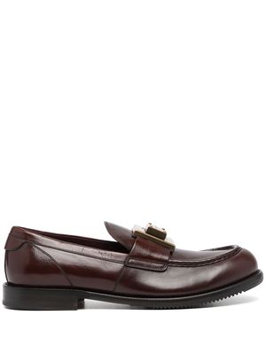 Dolce & Gabbana logo-plaque leather loafers - Brown