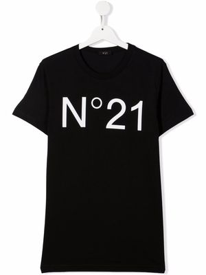 Nº21 Kids TEEN logo-print cotton T-shirt - Black