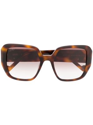 LIU JO oversized tortoise-shell sunglasses - Brown