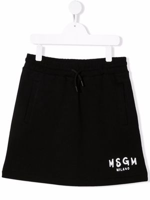 MSGM Kids logo-print skirt - Black