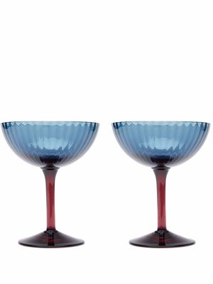 La DoubleJ set of 2 champagne cups - Blue