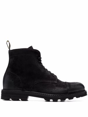 Doucal's lace-up leather boots - Black