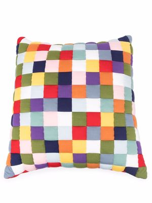 Sunnei patchwork knitted cushion - Red