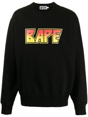 A BATHING APE® logo-print cotton sweatshirt - Black
