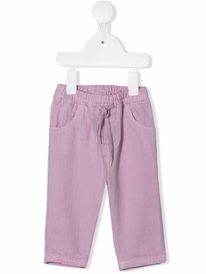 Chloé Kids herringbone twill jeans - Pink
